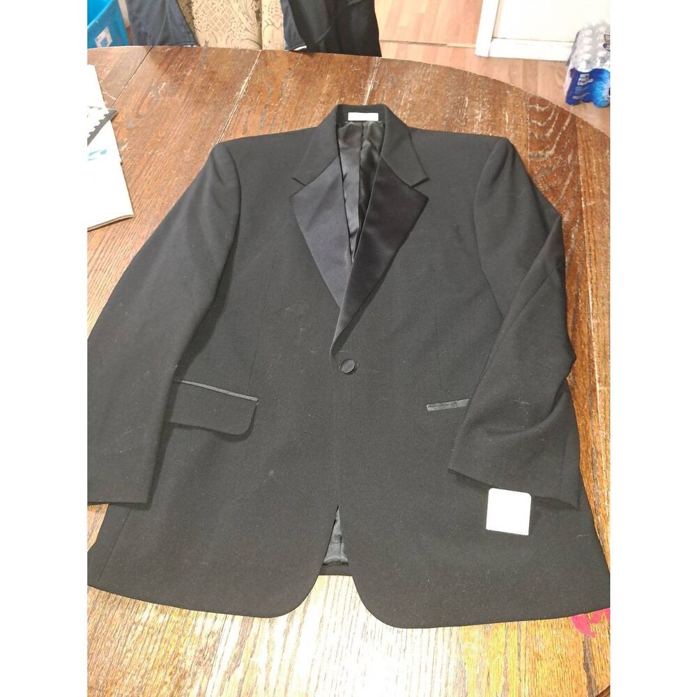 New 41R Gianni la Collezioni Black Wool Tuxedo Suit Sport Coat Jacket Blazer NWT